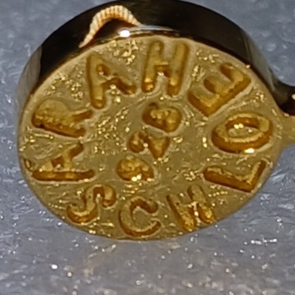 Sarah Chloe 925 marked Adjustable Bangle with engraved C, gold plated - Picture 2 of 9